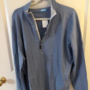 J.McLaughlin Men’s Quarter-Zip Pullover – Blue – Size XL